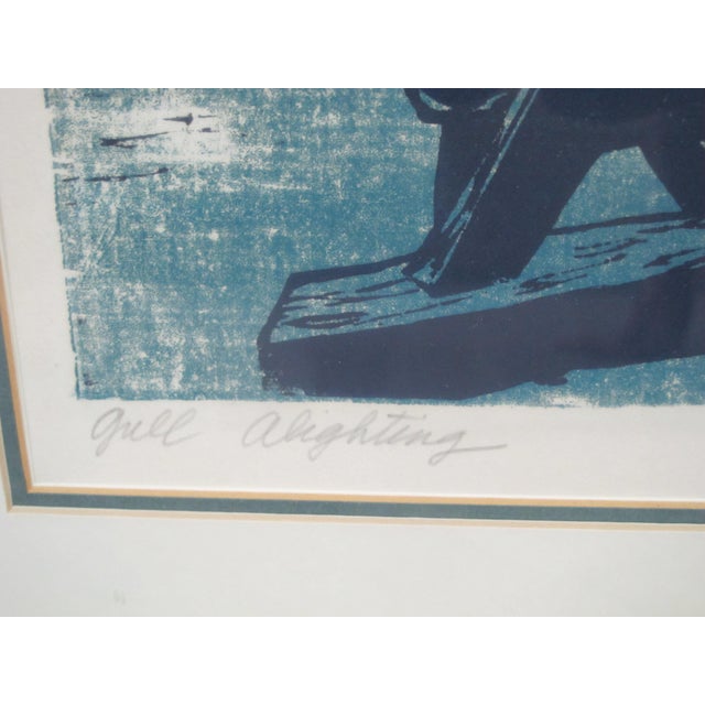 Dorothy Mandel Signed Artist Proof Gull Alighting Seascape Woodblock Print For Sale In Portland, OR - Image 6 of 8