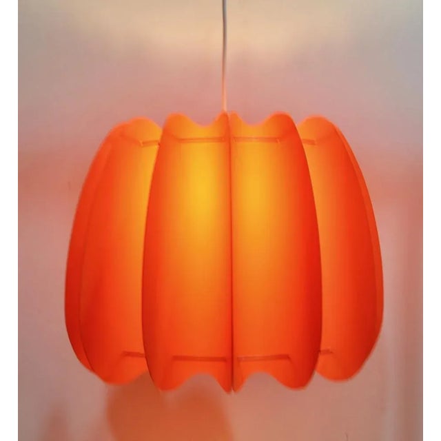 Plastic Danish Red Plastic Lamp For Sale - Image 7 of 12