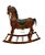 Folk Art Vintage Large Heavy Wooden Rocking Horse With Brass Leather and Hair Accent For Sale - Image 3 of 8