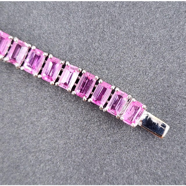 Early 21st Century 17.60 Ct Natural Pink Sapphire Bracelet For Sale - Image 5 of 9
