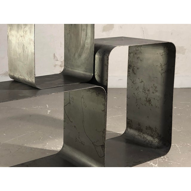Metal Space Age Side Tables attributed to Kappa, France, 1970s, Set of 3 For Sale - Image 7 of 12