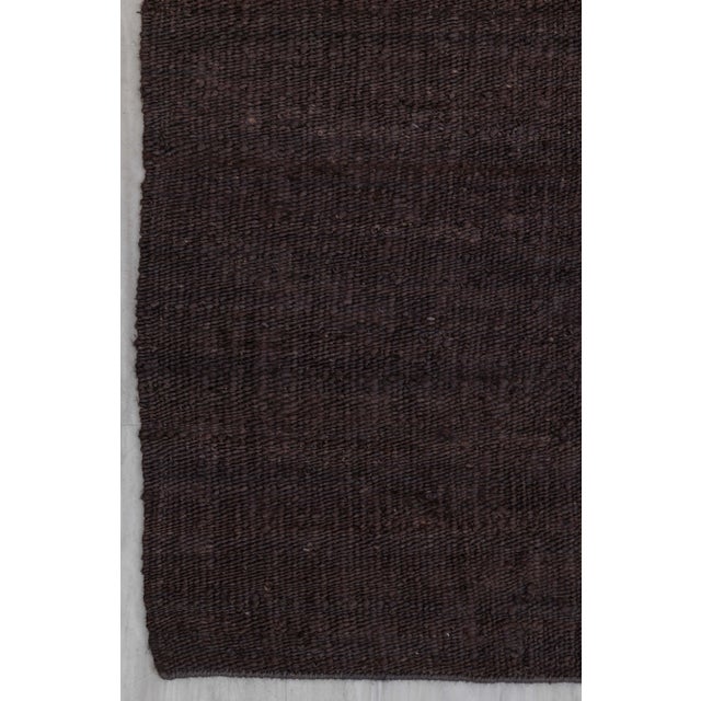 Brown Solid Handwoven Premium Natural Jute Yarn Flatweave Rug 12x15 Ft. For Sale - Image 6 of 12