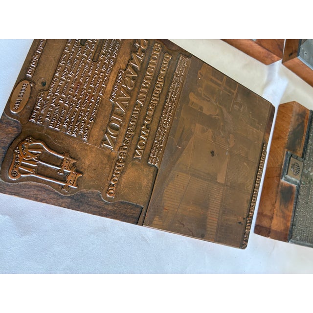 Set of 4 Antique Letterpress Advertising Printer’s Blocks For Sale - Image 9 of 13
