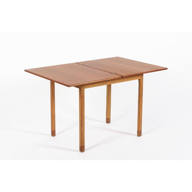 Mid-Century Danish Small Wood Extendable Dining or Game Table by SKM For Sale In Detroit - Image 6 of 12