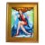 French Moulin Rogue Cabaret Dancer Portrait Oil Painting (W/ Antiqued Gold Wood Frame For Sale