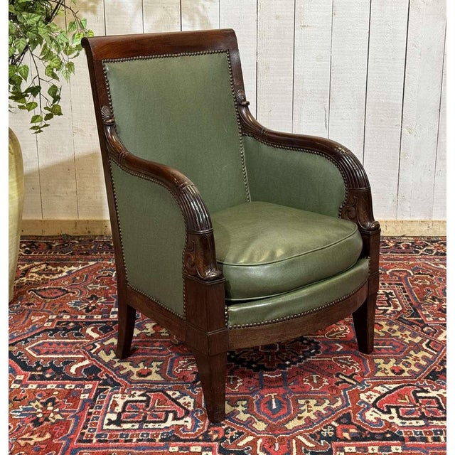 Empire-Style Mahogany Chair in Carved Mahogany, 1800s For Sale - Image 6 of 18