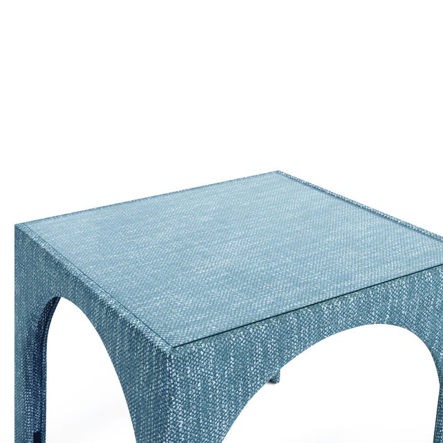 2020s Tomlin Teal Game Table with Glass Top For Sale - Image 5 of 8