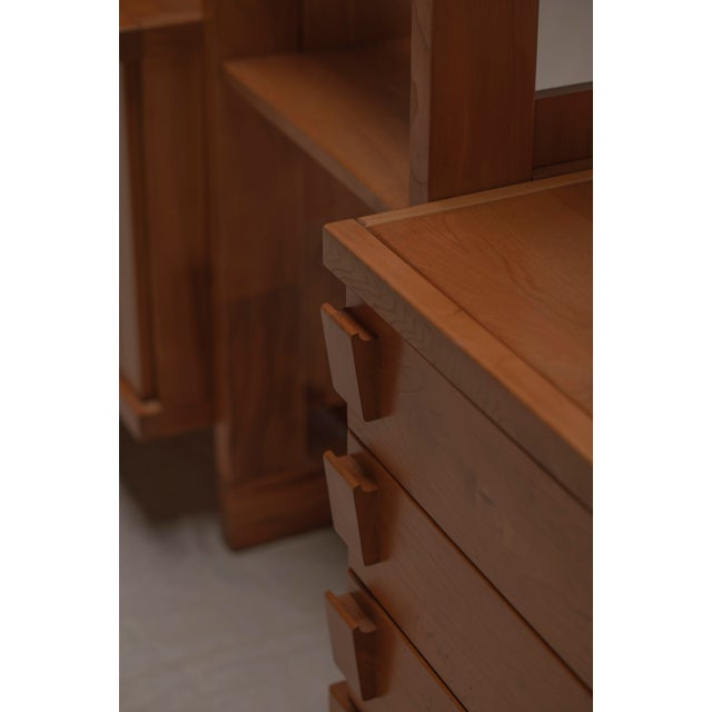 French Minimalist Wall Unit in Elm from Maison Regain, 1970s For Sale - Image 15 of 16