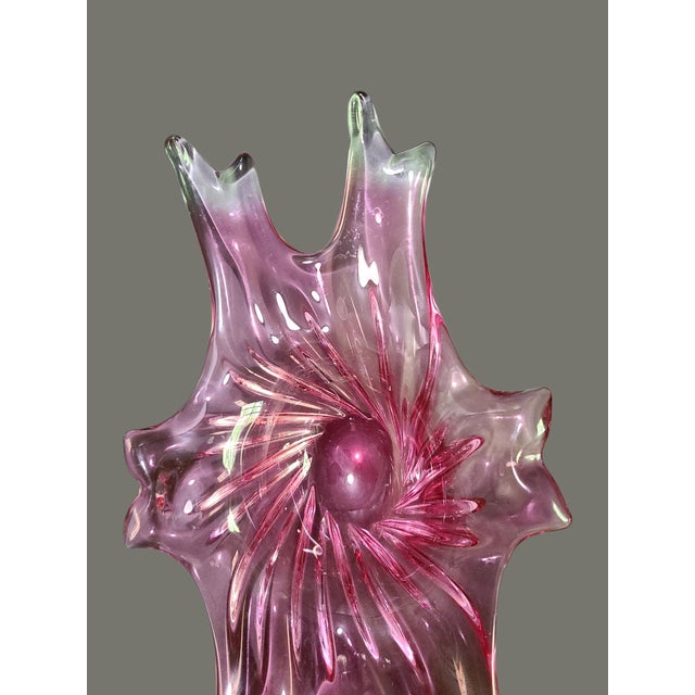 Vintage Mid-Century Modern Italian Art Glass Abstract Large Centerpiece Bowl For Sale - Image 4 of 11