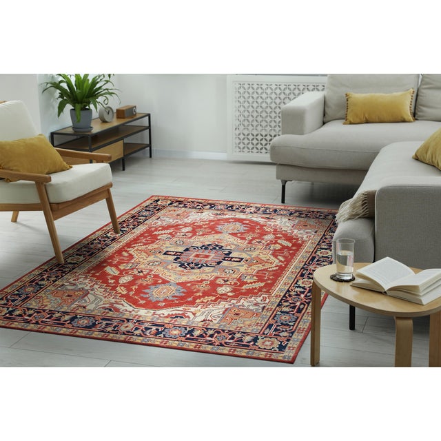 Contemporary 9x12 Harlow Oriental Coral Geometric Medallion Modern Hand Knotted Wool Carpet Rug For Sale - Image 3 of 9