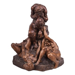 Emanuel Kodet, Art Deco Statue, 1920s, Bronze & Ceramic For Sale