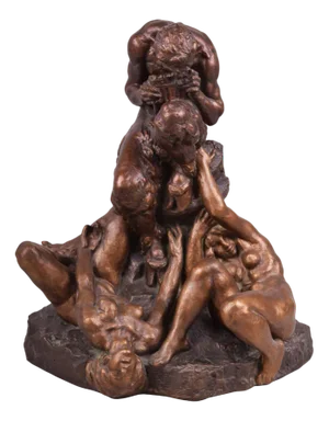 Emanuel Kodet, Art Deco Statue, 1920s, Bronze & Ceramic