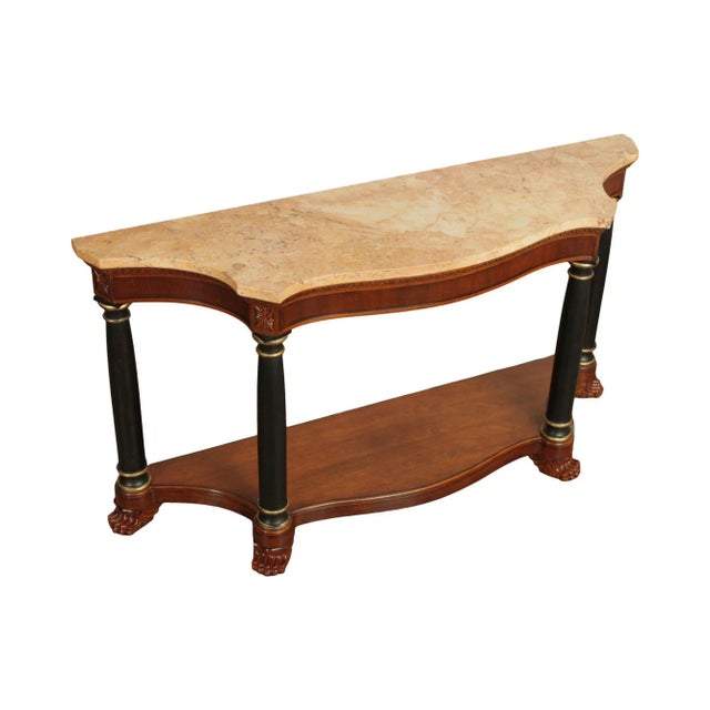 1990s Empire Style Serpentine Marble Top Console Table For Sale - Image 13 of 13