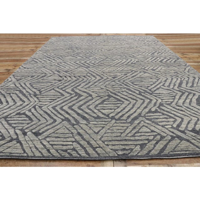 Gray Modern Gray High-Low Rug - 09'09 X 13'06 For Sale - Image 8 of 10