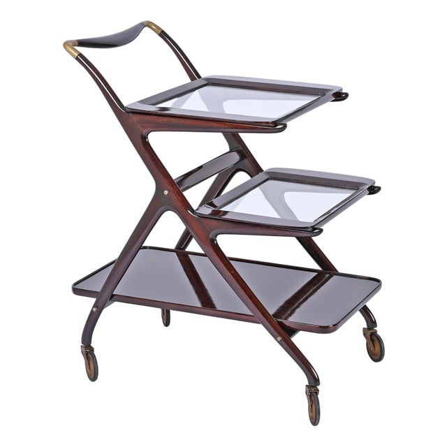 Italian Mod. 65 Serving Bar Cart by Ico & Luisa Parisi for De Baggis, 1950s For Sale