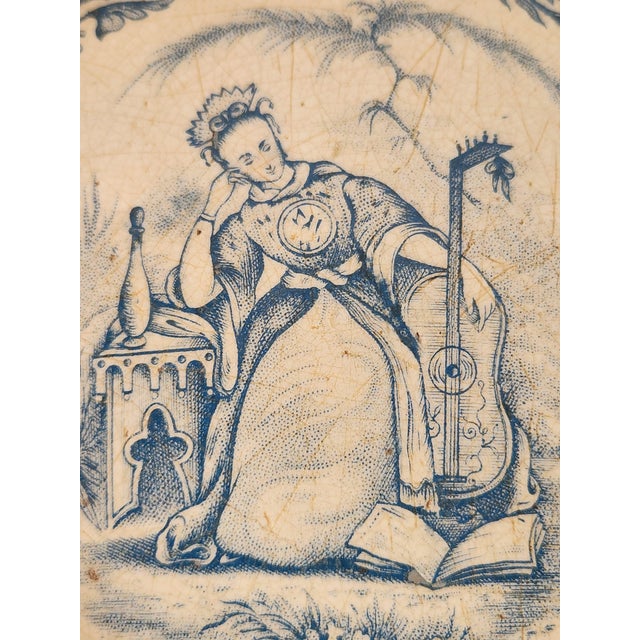 Antique French Hollow Plate from Terre de Fer de Grigny For Sale - Image 4 of 15