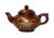 This is an art work display of oriental Chinese teapot which is made of Zisha clay and hand painted with golden color...