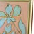Original Framed Flower Painting, Mint Peach Wall Art, Oil on Canvas in Gold Frame, 15x19 Minimalist Boho Home Decor For Sale - Image 4 of 4