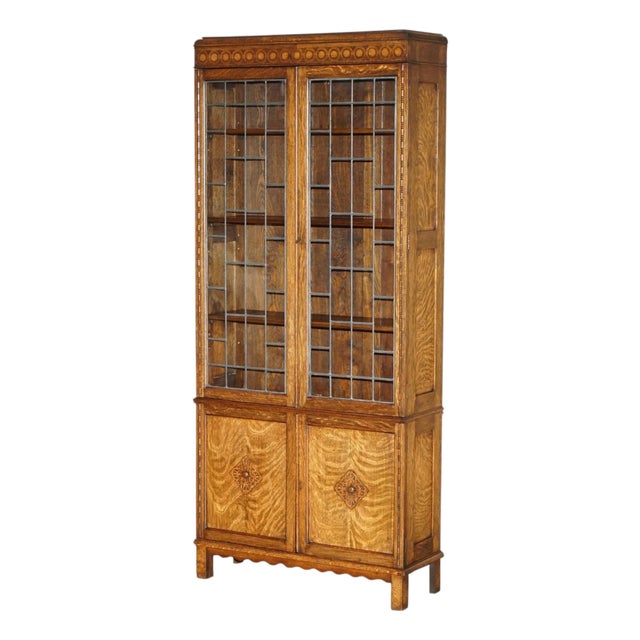 Antique English Astral Glazed Display Cabinet from Roberts, 1900s For Sale