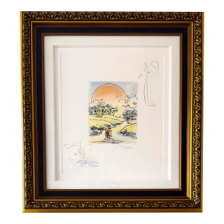 Late 20th Century Peter Max "Without Borders" Hand-Colored Etching With Remarques, Signed Limited Edition For Sale