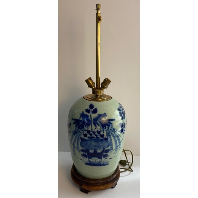 French Blue and White French Porcelain Table Lamp For Sale - Image 3 of 6