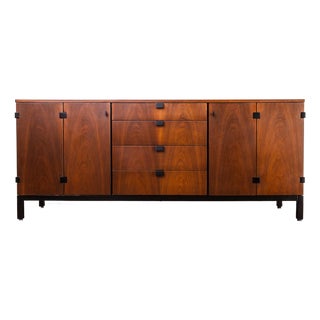 1960s Restored Mid Century Modern Milo Baughman for Directional Walnut Credenza For Sale