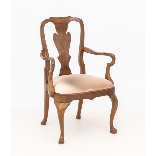 Queen Anne Style Walnut Dining Chairs, 4 For Sale - Image 10 of 11