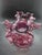 Coin Ruffled Vase Vintage Fenton Glass Cranberry For Sale - Image 4 of 4