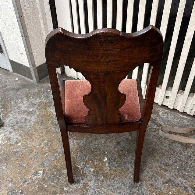 Rose Victorian Flame Mahogany Side Chair, Vintage For Sale - Image 8 of 12