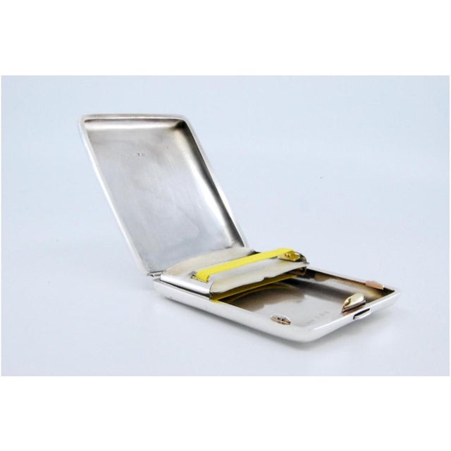 Silver Cigarette Case with Curved Bands For Sale - Image 4 of 10