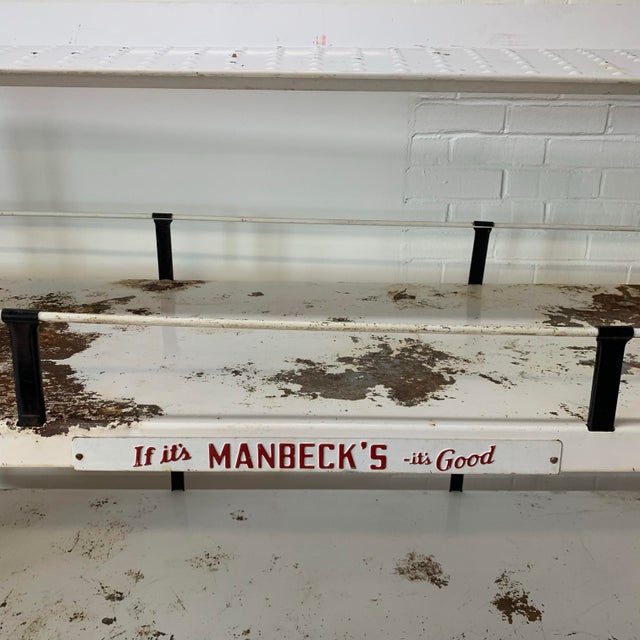 Incredible metal tiered bakery stand from the Hagerstown bakery - Manbeck’s. Original metal sign “if it’s Manbeck’s it’s...