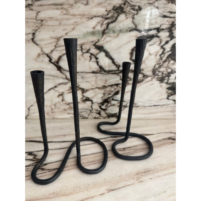 Brutalist Handmade Candle Holder, Pair For Sale - Image 3 of 5