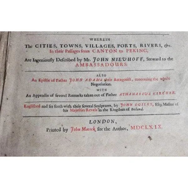 Paper Antique 1669 First English Edition of "An Embassy From the East-India Company" - Very Rare For Sale - Image 7 of 13