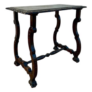Spanish Baroque Style Oak Side Table, Early 20th Century For Sale