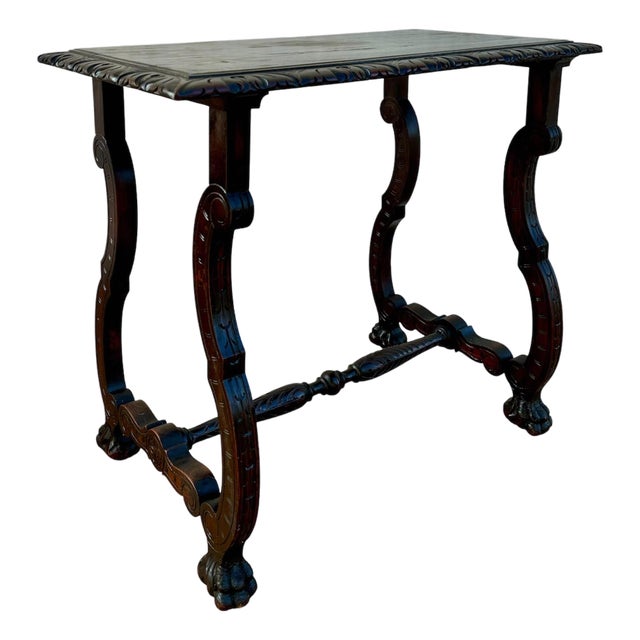 Spanish Baroque Style Oak Side Table, Early 20th Century For Sale