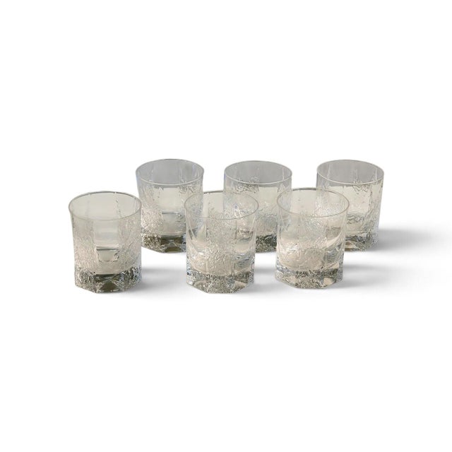 1970s Shot Glasses Iittala Timo Sarpaneva Kalinka Brutalist Rock Crystal - Set of 6 For Sale - Image 16 of 17