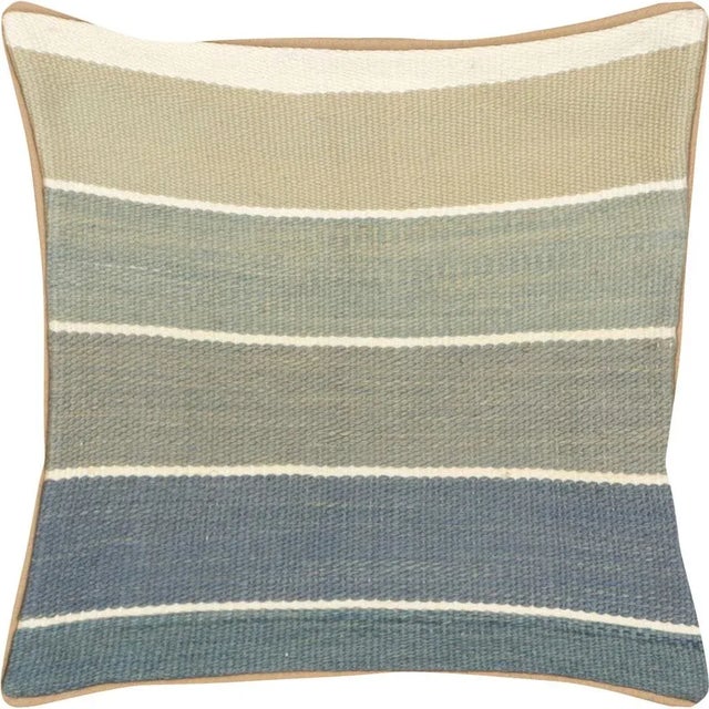 1960s Turkish Kilim Pillow. Hand Sewn with fragments of vintage Anatolian wool Kilims. Fiber fill. 522029