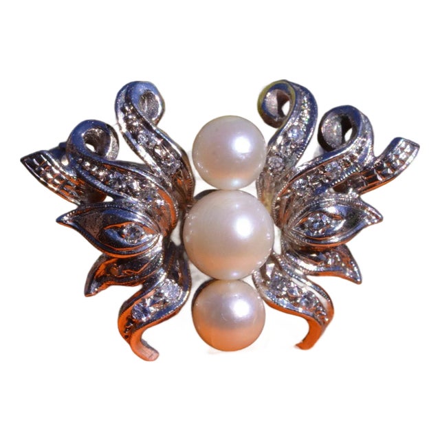 Early 20th Century, The Erica: Antique Pearl and Diamond Pendant/ Pin Combination For Sale