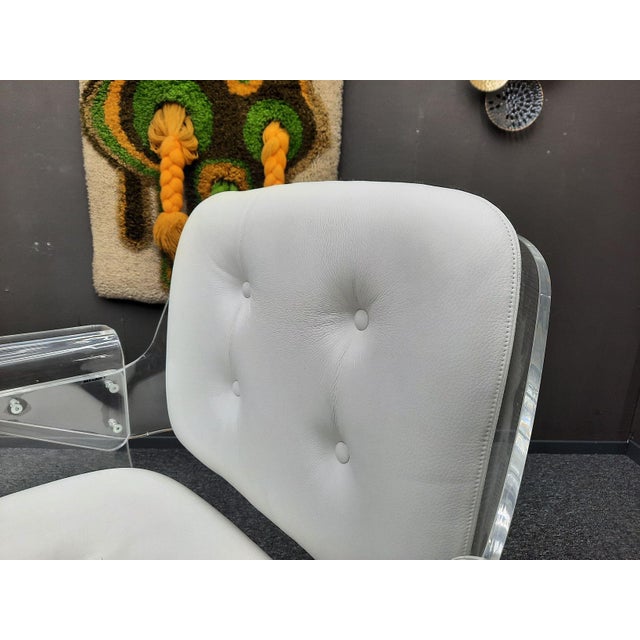 Space Age Leather & Acrylic Desk Chair from Tecta, 1970s For Sale - Image 13 of 14