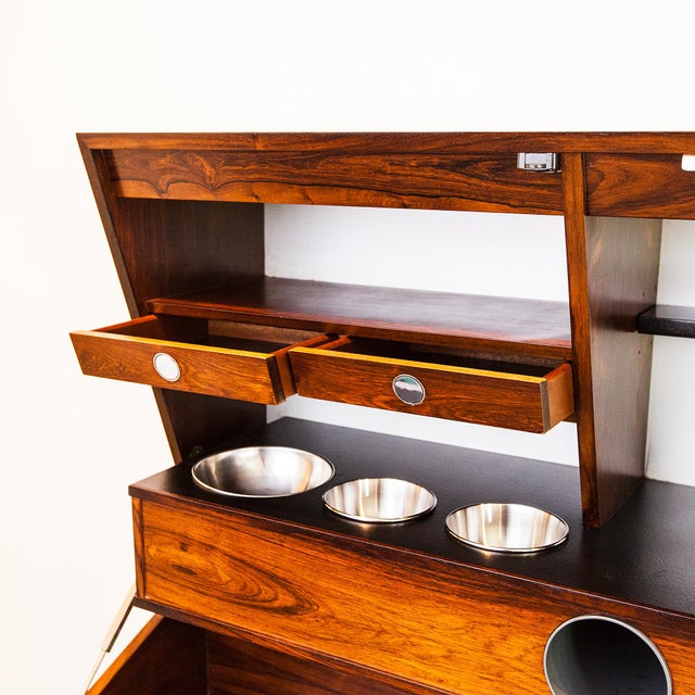 Mid-Century Modern Vintage Danish Modern Wall Mounted Rosewood Dry Bar by Erik Buck for Dyrlund For Sale - Image 3 of 18