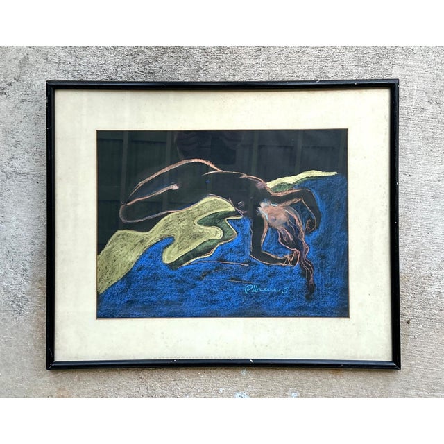 Vintage Abstract Nude Pastel Drawing For Sale In West Palm - Image 6 of 13