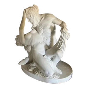 Large Man & Lady Nude Marble Sculpture