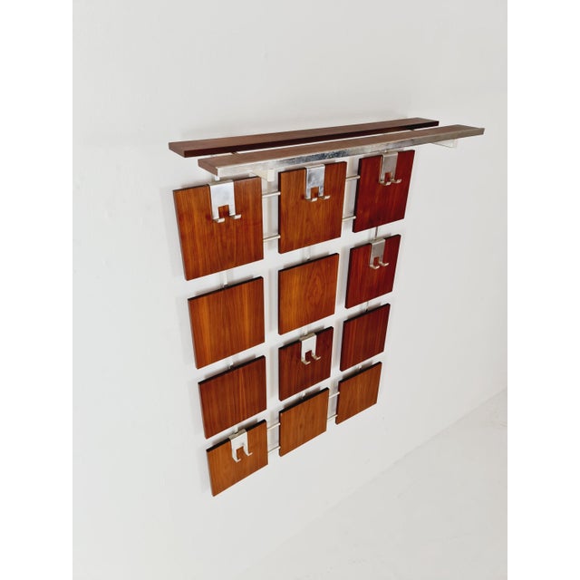 Mid-Century Modern German Teak Wall Coat Rack, 1960s For Sale - Image 3 of 9
