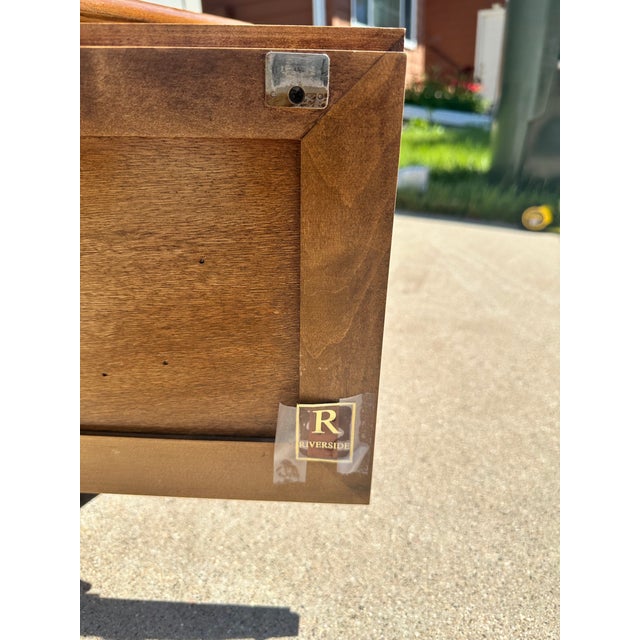 1970s Riverside Furniture 5128-B Solid Wood Pecan Cabinet / End Table – Original Finish, Made in Usa, Can Be Sold Alone or as a Set. For Sale - Image 4 of 11