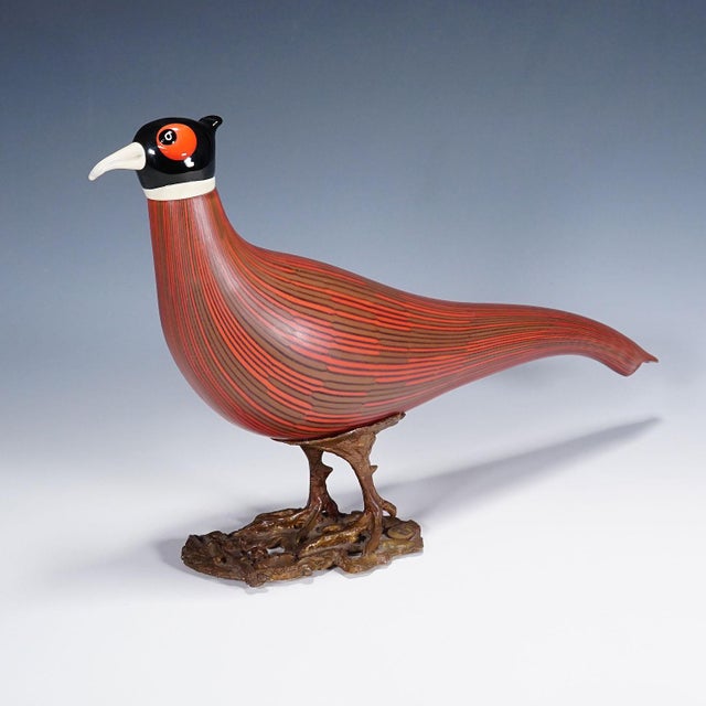 Mid-Century Modern Rare Phesant Sculpture by Toni Zuccheri for Venini For Sale - Image 3 of 11