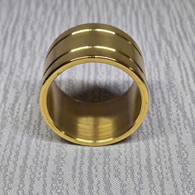 Vintage Solid Brass Banded Napkin Rings W Wooden Box - Set of 8 For Sale - Image 6 of 9