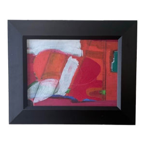 1990s Bold and Striking Acrylic Abstract Painting in Reds by Jean Masters, 18” X 22”