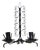 Brutalist 2-Armed Wall Lamps, Poland, 1970s, Set of 2 For Sale