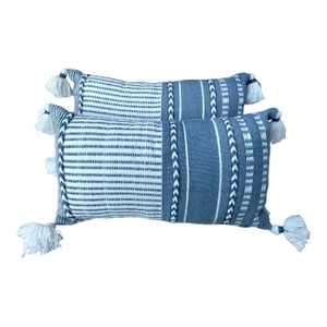 Denim Blue Boho Throw Pillows-A Pair