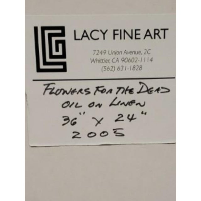Ernest Lacy (1928–2020) Flowers for the Dead" Date: 2005 Medium: Original Oil on Linen (Superior to Standard Canvas) Dimensions: 36 For Sale - Image 6 of 10